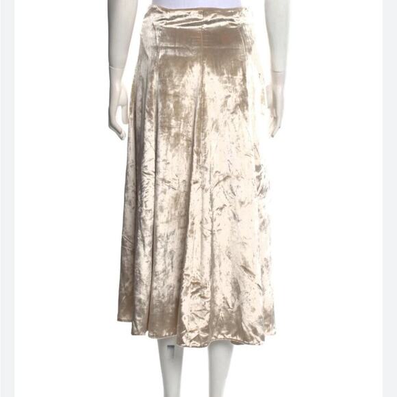 NWOT HOUSE OF HARLOW 1960 CHROME GOLD‎ VELVET MAXI SKIRT SIZE S - Picture 1 of 6